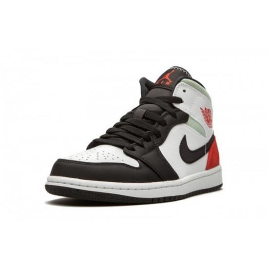 Jordans 1 "Red Grey Black Toe" Mid