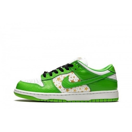 Supreme x SB Dunk Low Stars "Mean Green"