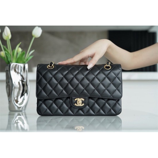 CHANEL Medium Classic Flap Handbag  Grained Calfskin & Gold Metal