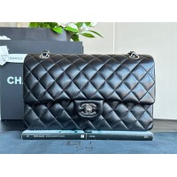 CHANEL Medium Classic Handbag Lambskin & Silver Metal