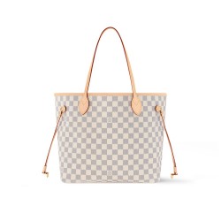 LV Neverfull Damier Azur MM Rose Ballerine Pink N41605