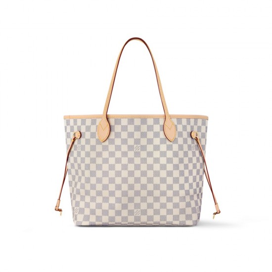 LV Neverfull Damier Azur MM Tote Beige N41361