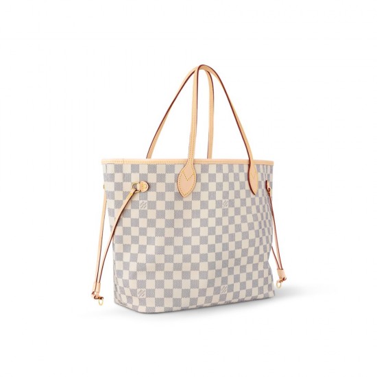 LV Neverfull Damier Azur MM Tote Beige N41361