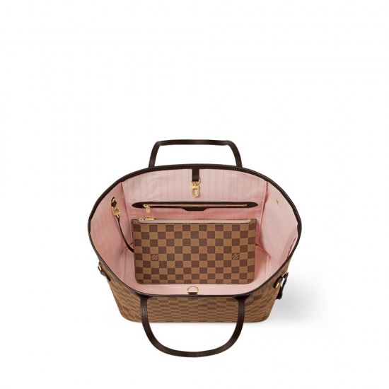 Louis Vuitton Neverfull Damier Ebene MM Rose Ballerine Pink N41603 