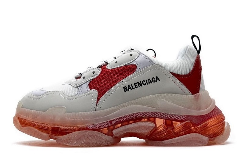 Balenciaga Triple S Clear Sole White Red Reps (1)