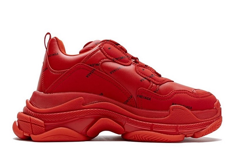 Balenciaga Triple S Letter Bright Red Reps (2)