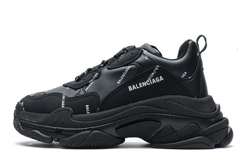 Balenciaga Triple S Allover Logo Black Reps (1)