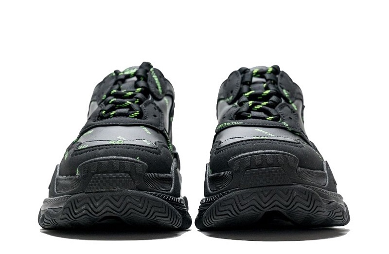 Balenciaga Triple S Allover Logo Black Green Reps (4)