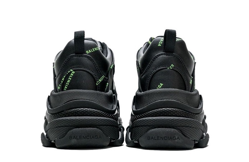 Balenciaga Triple S Allover Logo Black Green Reps (5)