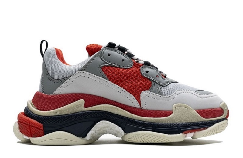 Balenciaga Triple S Red White Dark Grey Reps (2)