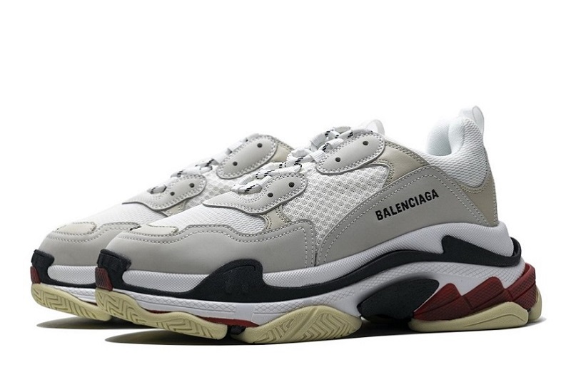 Balenciaga Triple S White Dark Grey Red Reps (3)