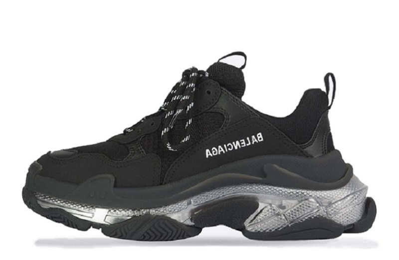 Balenciaga Triple S Clear Sole Black Silver Reps (1)