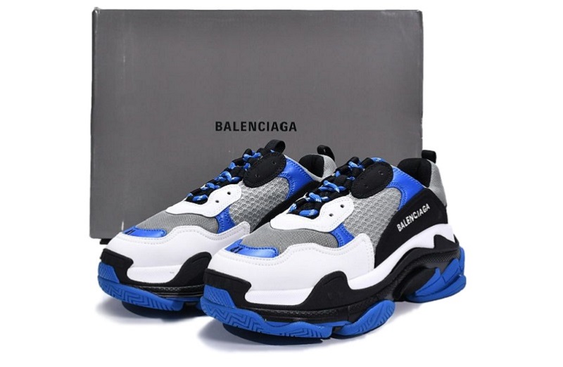 Balenciaga Triple S Black White Blue Reps (3)