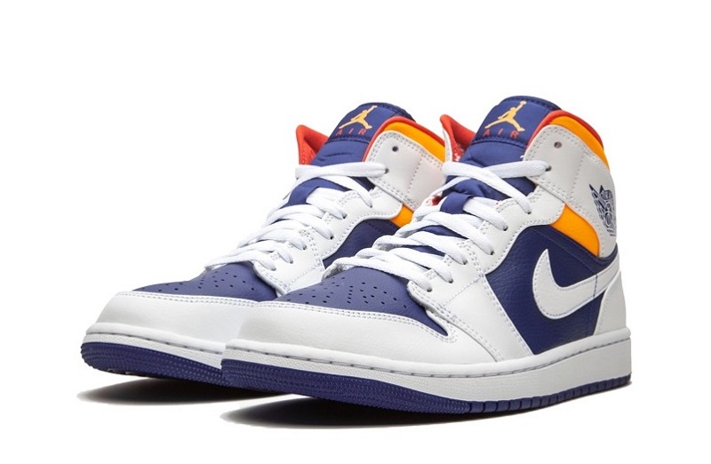 Air Jordan 1 Royal Blue/Laser Orange Reps Mid Shoes (2)