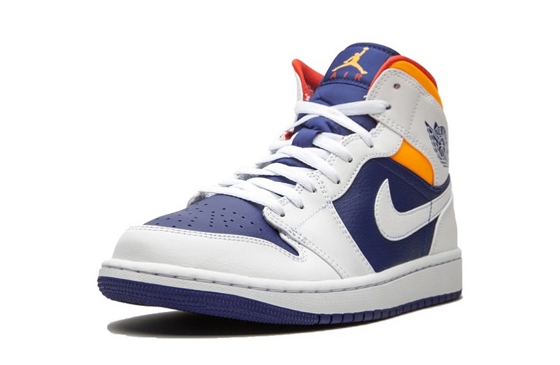 Air Jordan 1 Royal Blue/Laser Orange Reps Mid Shoes (4)