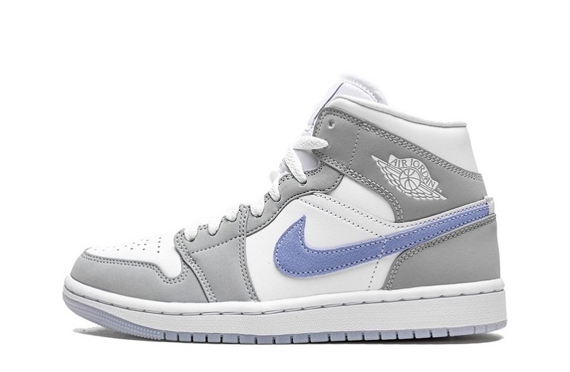 Air Jordan 1 Wolf Grey/Aluminum Reps Mid Shoes (1)