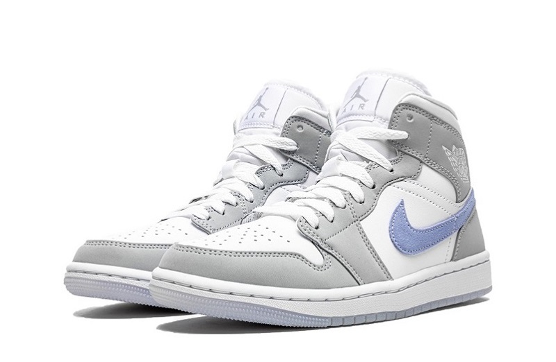 Air Jordan 1 Wolf Grey/Aluminum Reps Mid Shoes (2)