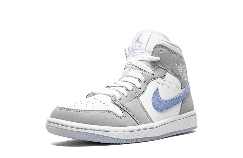 Air Jordan 1 Wolf Grey/Aluminum Reps Mid Shoes (4)