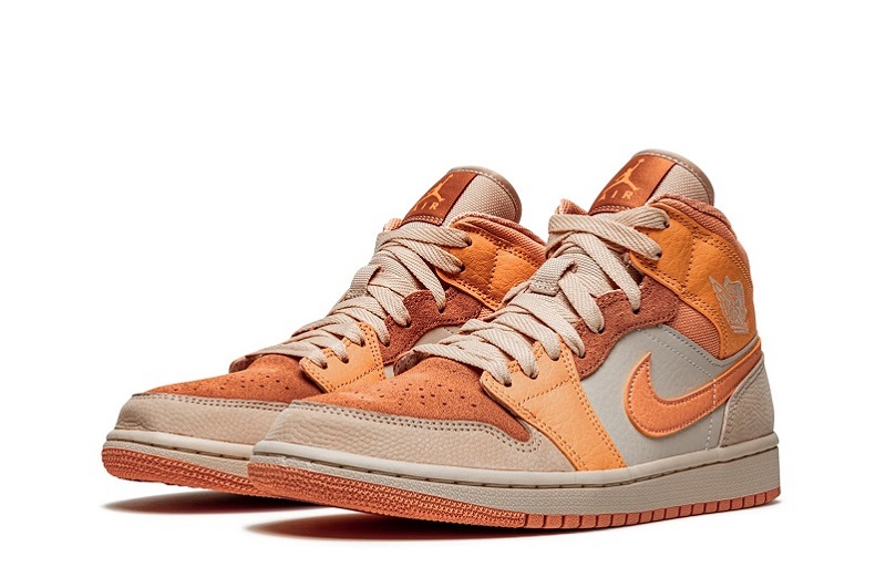 Air Jordan 1 Apricot Orange Reps Mid Shoes for Sale (2)