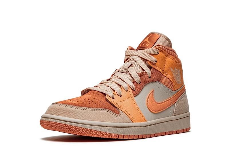 Air Jordan 1 Apricot Orange Reps Mid Shoes for Sale (4)