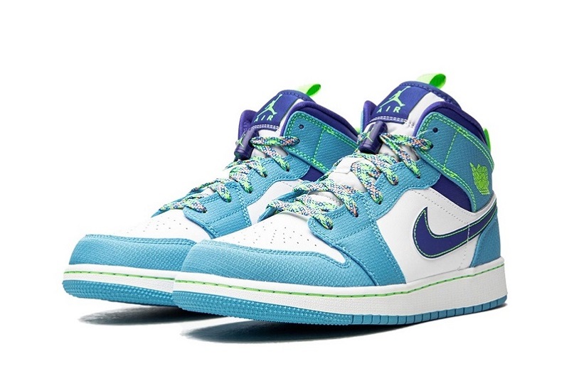 Air Jordan 1 Sprite Blue Reps Mid GS Shoes (2)