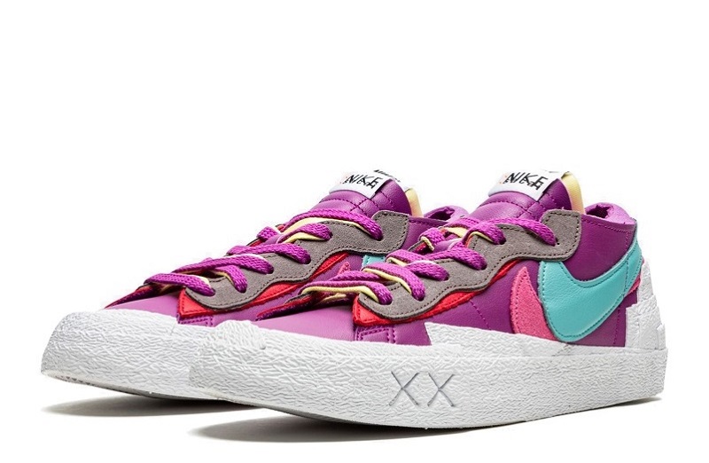 Kaws x Sacai x Blazer Low Purple Dusk Reps for Sale (2)