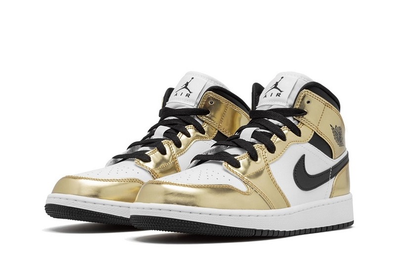 Air Jordan 1 Metallic Gold Reps Mid Shoes  (2)