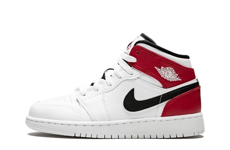 Air Jordan 1 White Black Gym Red Reps Mid Shoes (1)