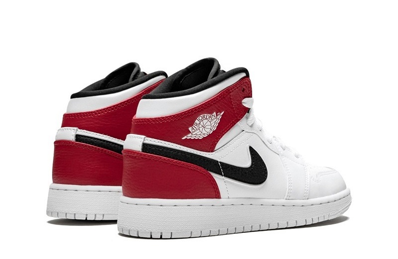 Air Jordan 1 White Black Gym Red Reps Mid Shoes (3)