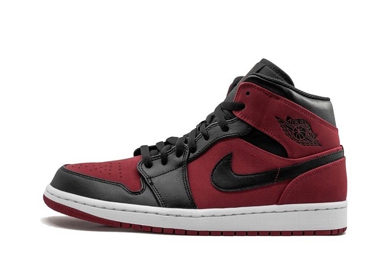 Air Jordan 1 Banned Grm Red Black Reps Mid Sneakers (1)