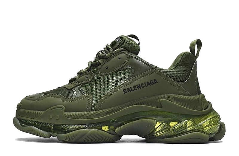 Balenciaga Triple S Clear Sole Dark Green Reps for Sale (1)