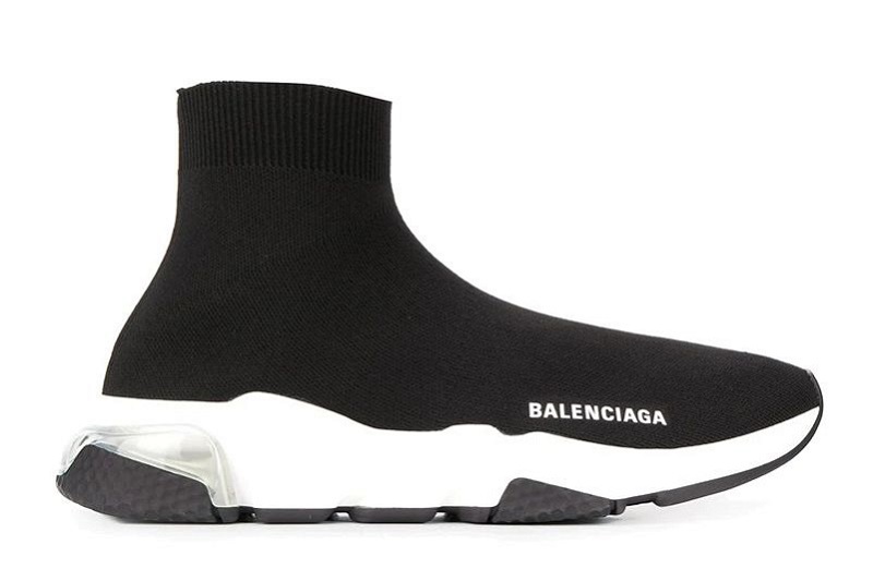 Balenciaga Speed Light Clear Sole Black & White Reps (1)