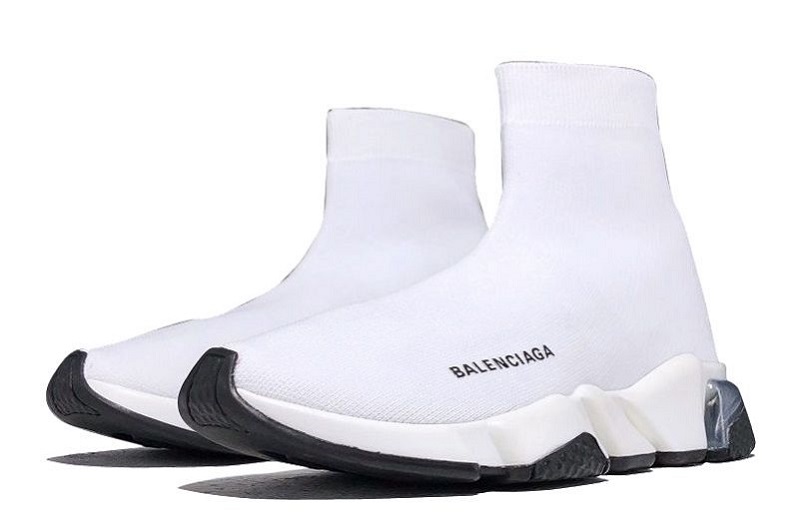 Balenciaga Speed Clear Sole White Black Reps (4)