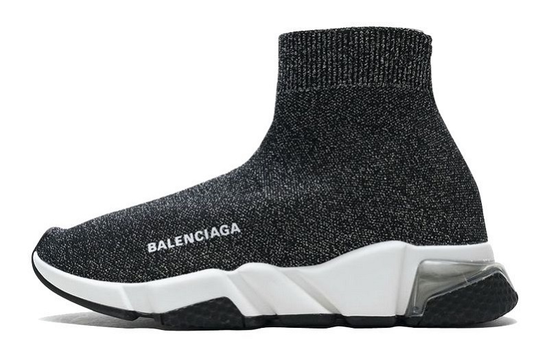 Balenciaga Speed Clear Sole Sneaker Black Silver Reps (2)