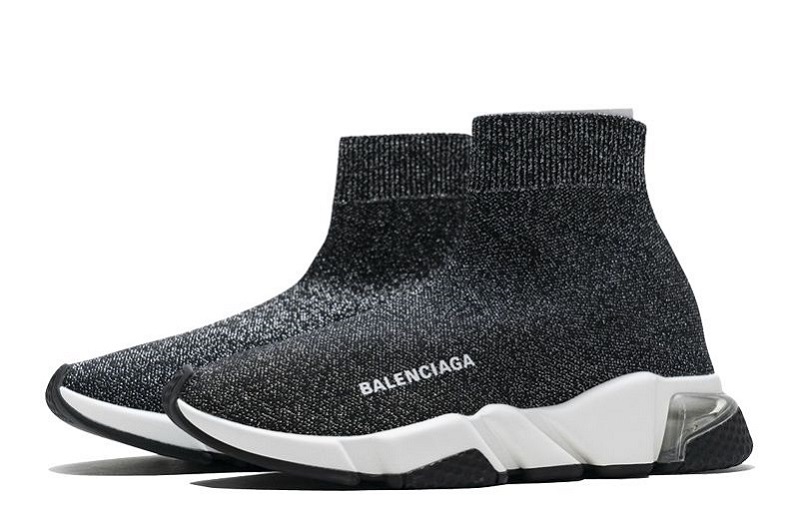 Balenciaga Speed Clear Sole Sneaker Black Silver Reps (4)