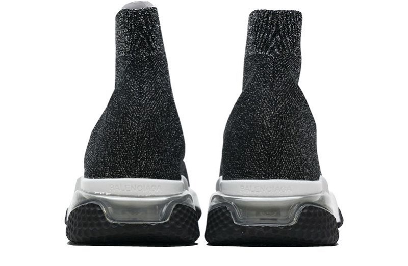 Balenciaga Speed Clear Sole Sneaker Black Silver Reps (6)