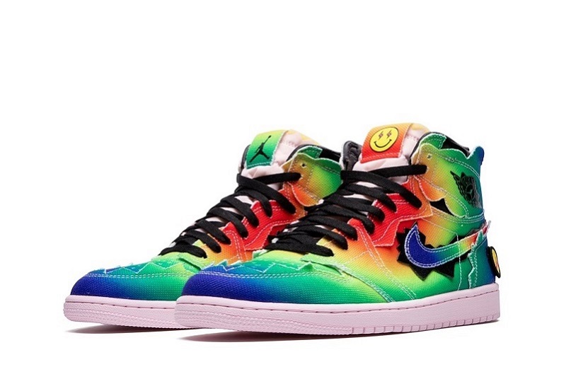 J Balvin x Air Jordan 1 High OG Colorful Tie-dye Reps (2)